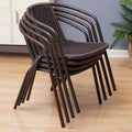 Rattan backrest chair for home chair plastic stool thickened backrest casual chair dormitory for home dining chair mahjong chair