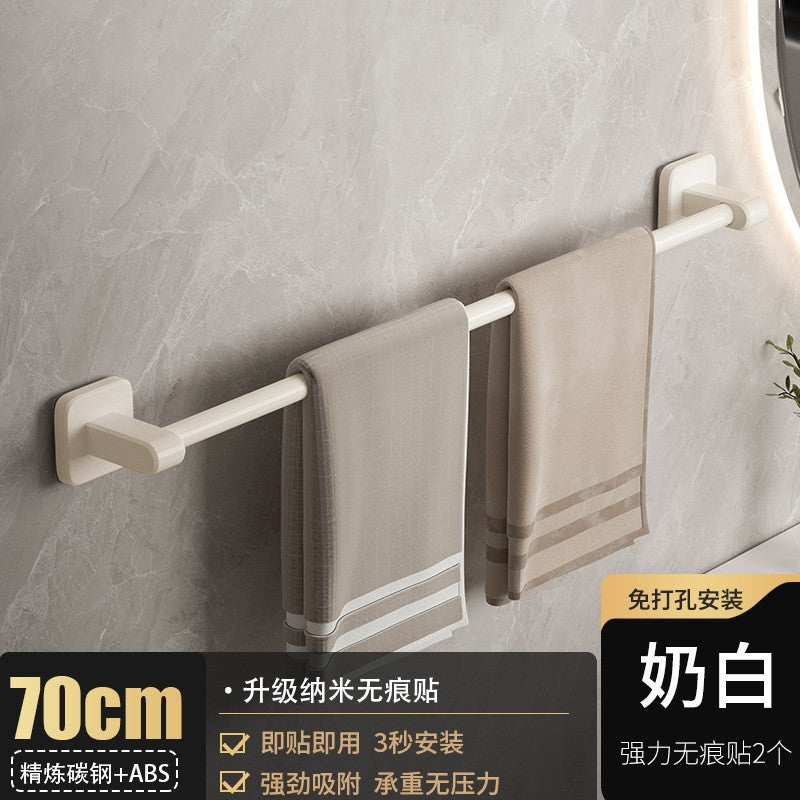 White towel rack, toilet non-punching wall rack, bathroom double single rod toilet, toilet storage hanger