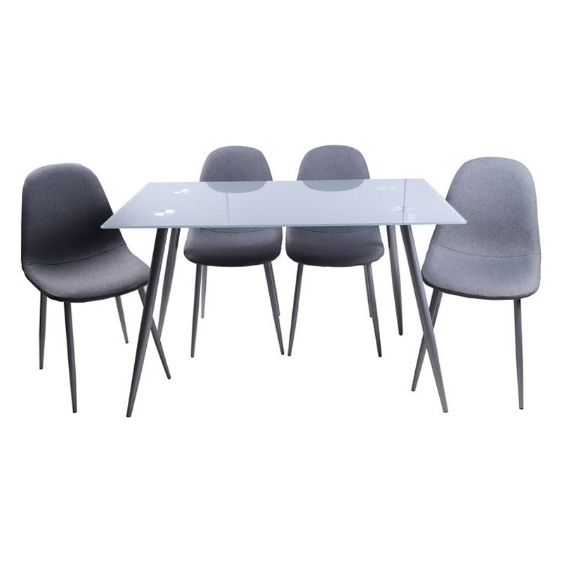 export glass dining table, suitable for home living rooms, small apartments, accommodating 4-6 people. rectangular tempered glass dining table for international trade