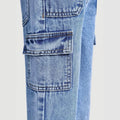 girls' spring/autumn denim pants: new styles for toddlers and young children, loose-fit casual straight-leg trousers, stylish and versatile wide-leg pants for kids