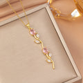 [titanium steel] cross-border popular versatile rose necklace for women ins fashion simple and high-end clavicle chain jewelry