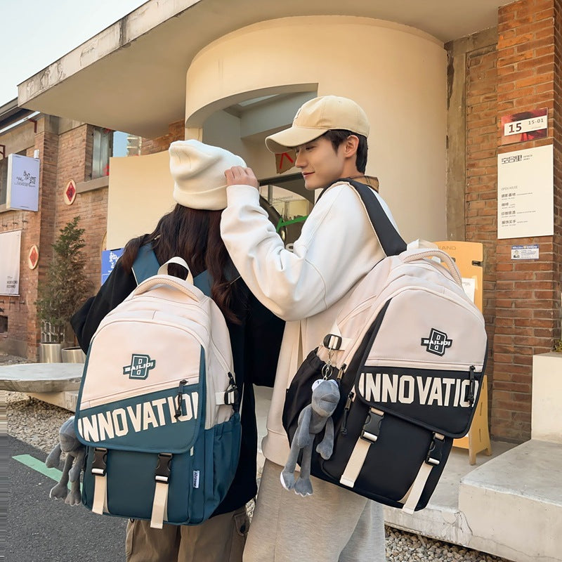 New large-capacity schoolbag, high school student fashion trend backpack, computer bag, strong and durable backpack.