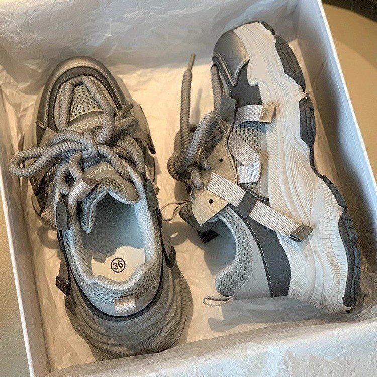 New dad shoes women's summer thick soles increase European goods sports show feet small European station retro versatile trendy casual shoes