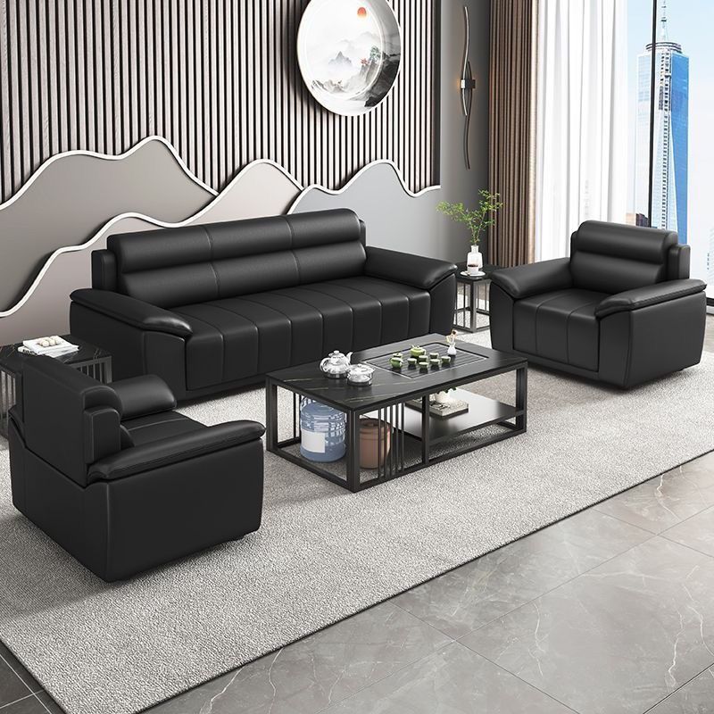 Office sofa reception business casual negotiation living room rest area genuine leather office sofa coffee table combination