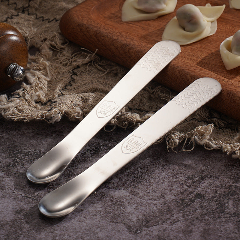 304 stainless steel double-ended multi-purpose dumpling spoon - kitchen utensil for filling, wonton scooping, and stirring