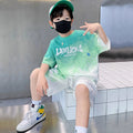 Boys' summer outfit set  new summer kids short-sleeve t-shirt tracksuit thin two-piece set children's clothing