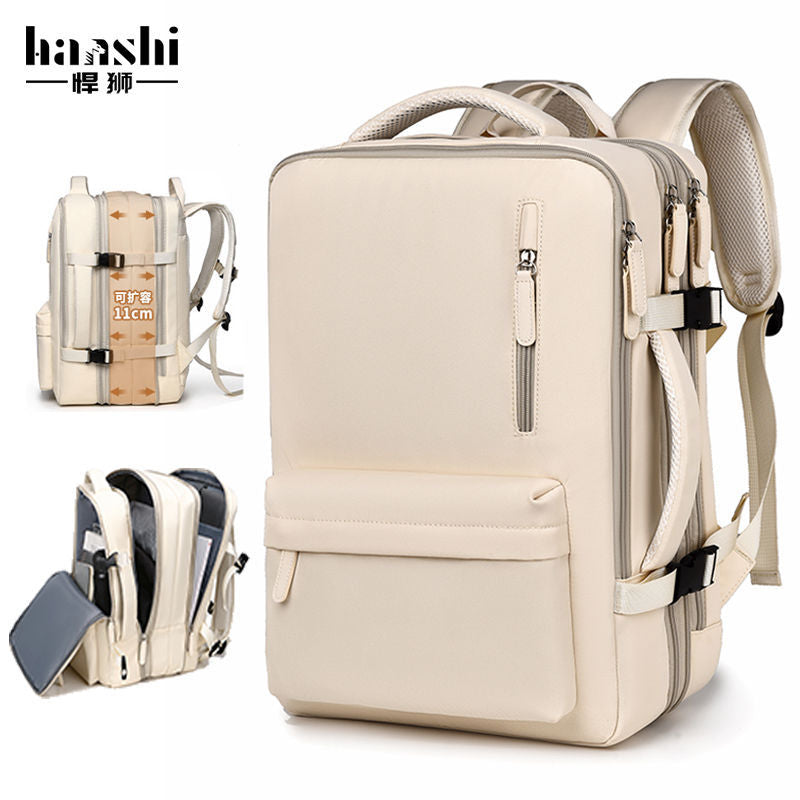 Cross-border large-capacity fashion backpack, high-end travel, women's backpack, trendy men's commuter schoolbag, waterproof computer bag