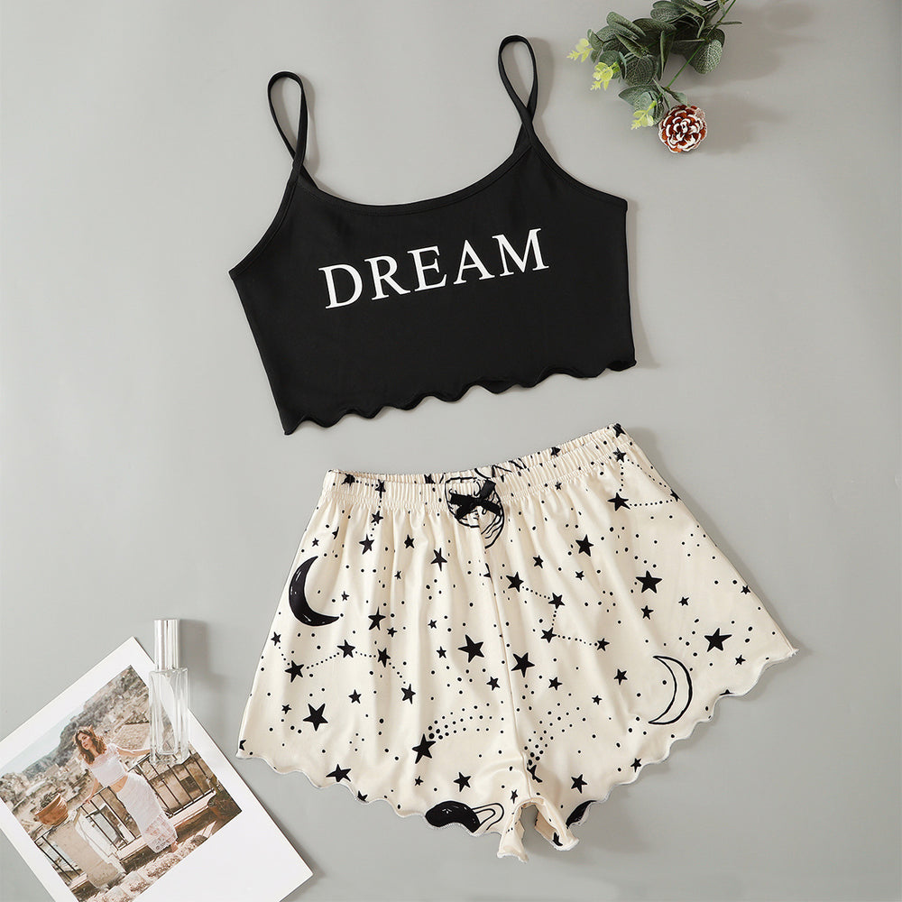 new star dream   hot-selling star cami top and shorts loungewear set