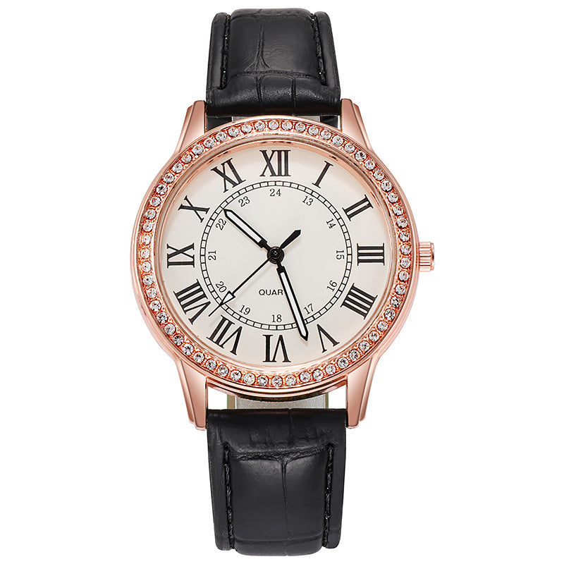 Wish women's watch new arrival - ladies' minimalist diamond-accented luminous retro quartz watch with leather strap - white (direct from manufacturer)