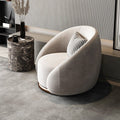 Accessible luxury curved rotate sofa chair cream style lazy sofa living room balcony casual chair single fabric chair b&b