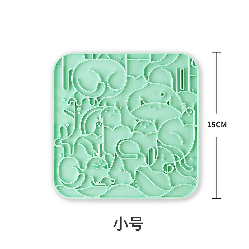Square silicone licking mat Pet dog dog anti-choking feeding tableware Non-slip licking mat Customized silicone licking mat