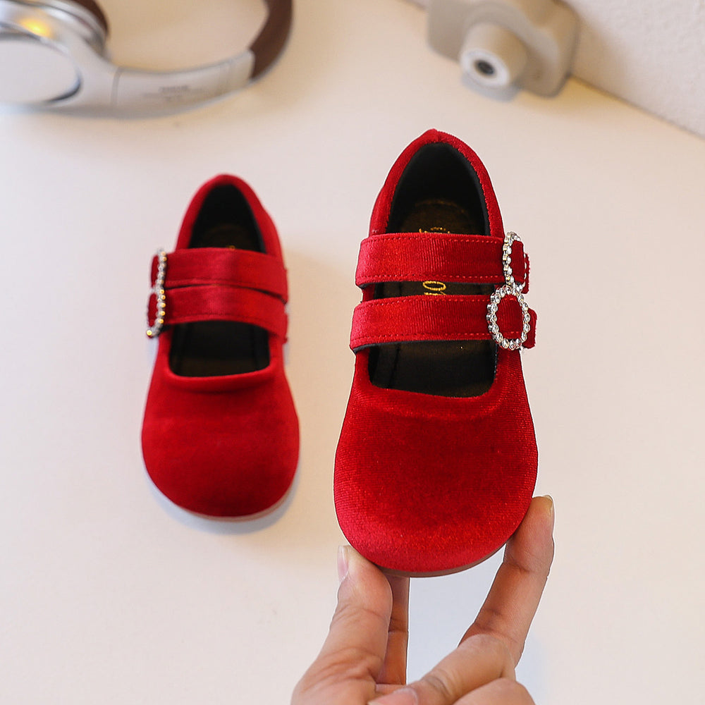 Ready-to-ship korean-style bow-tie princess leather shoes for kids, bean shoes, simple and stylish soft-soled flats for babies