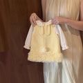 girls' chanel-inspired dress, spring collection, sweet princess sundress for kids, baby's first birthday dress, spring and autumn wear