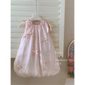 girls' sleeveless bowknot sundress - korean style floral princess dress for baby girls