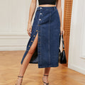 Fashion cross-border foreign trade independent station  new hot girl semi-elastic denim workwear casual skirt skirt for women