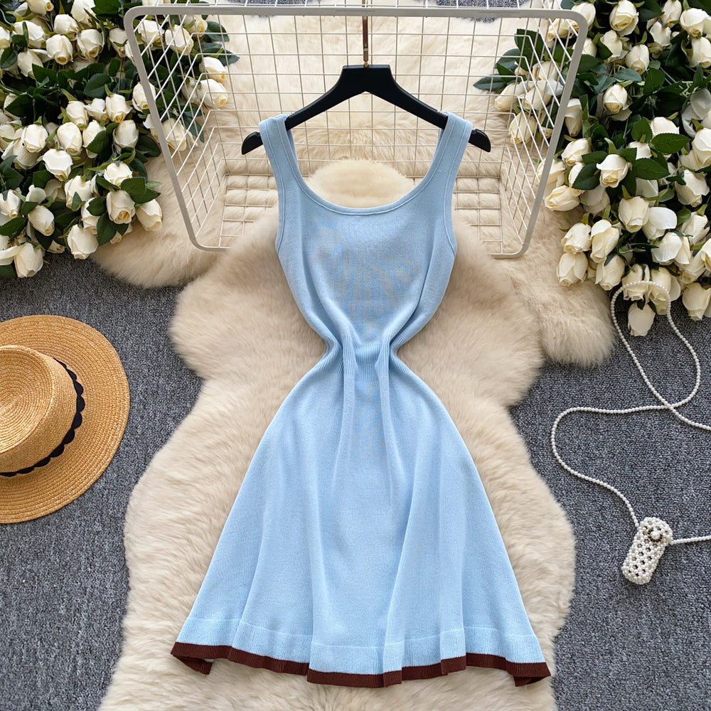 European and american hot girl style letter print cami dress - women's summer u-neck slim fit sheer & sexy petite design unique mini dress