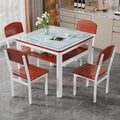 Square dining table tempered glass dining chair combination small apartment home dining table minimalist square table double-layer small table