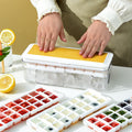 New push-button ice cube tray - easy release, home ice mold, ice storage, ice making box, ice cube maker, silicone ice tray