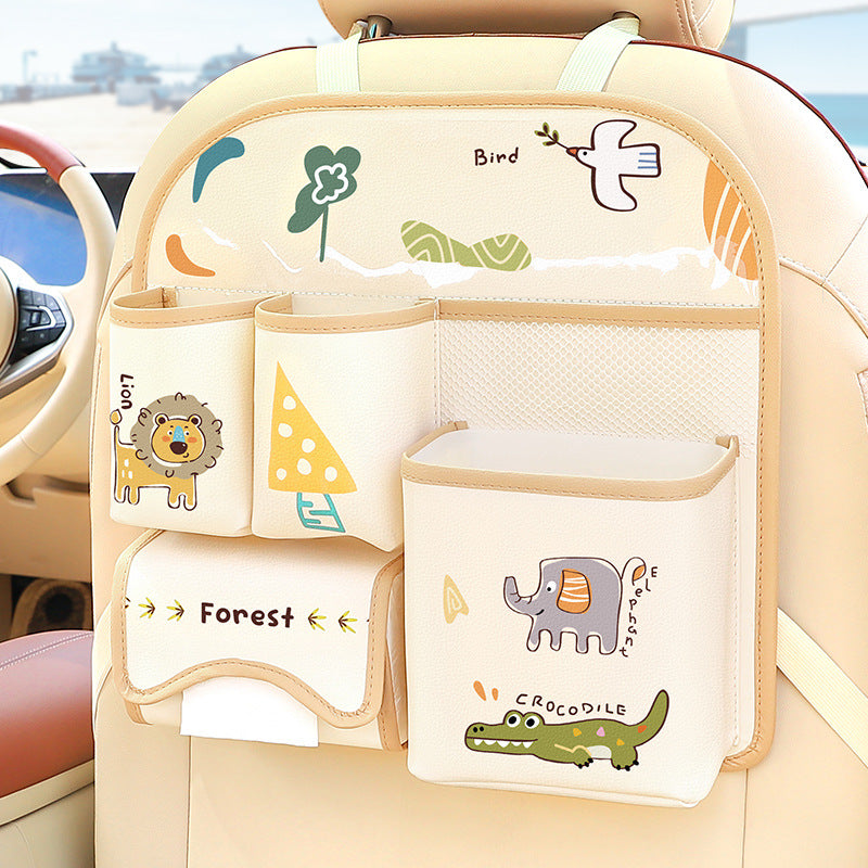Car storage hanging bag Car seat back storage bag Car tissue box Rear storage box Cartoon rack