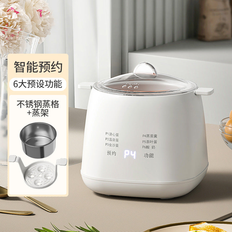Mini small programmable timed breakfast egg cooker automatic power off fully automatic multifunctional steamed egg maker