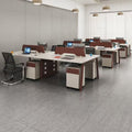 Minimalist modern screened desk with stool set - computer desk office furniture for employees and staff