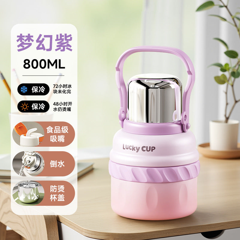 316 stainless steel insulated tumbler - large capacity, portable straw water bottle - stylish design, on-the-go mug, car cup