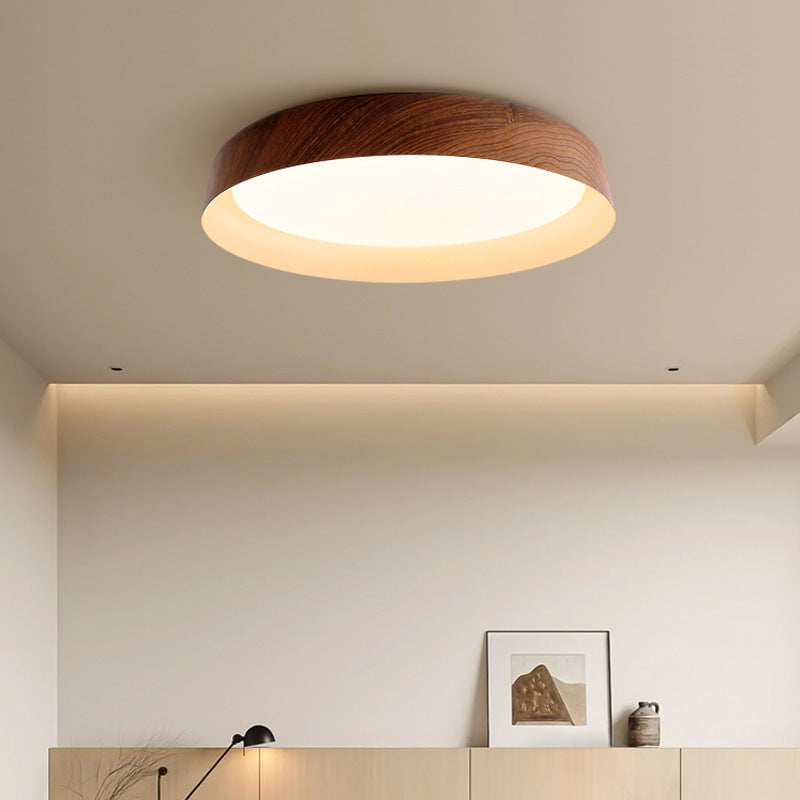 Wabi Sand Wind Modern Simple Bedroom Ceiling Light Nordic Medieval Walnut Grain Restaurant Full Spectrum Eye Protection Study Light