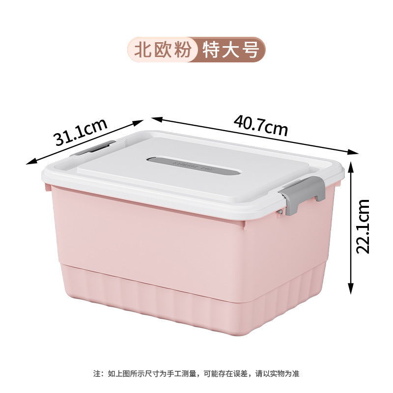 Storage Box Plastic Clothes Organizing Box Covered Portable Storage Box Extra Large Household Toys Snack Storage Box