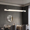 Minimalist light luxury marble new chinoiserie light luxury restaurant marble chandelier long strip one-word study cross-border thyristor dimming