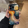 Niche art pearl mobile phone case suitable for iphone16/15 anti-fall apple 17promax colorful oil painting