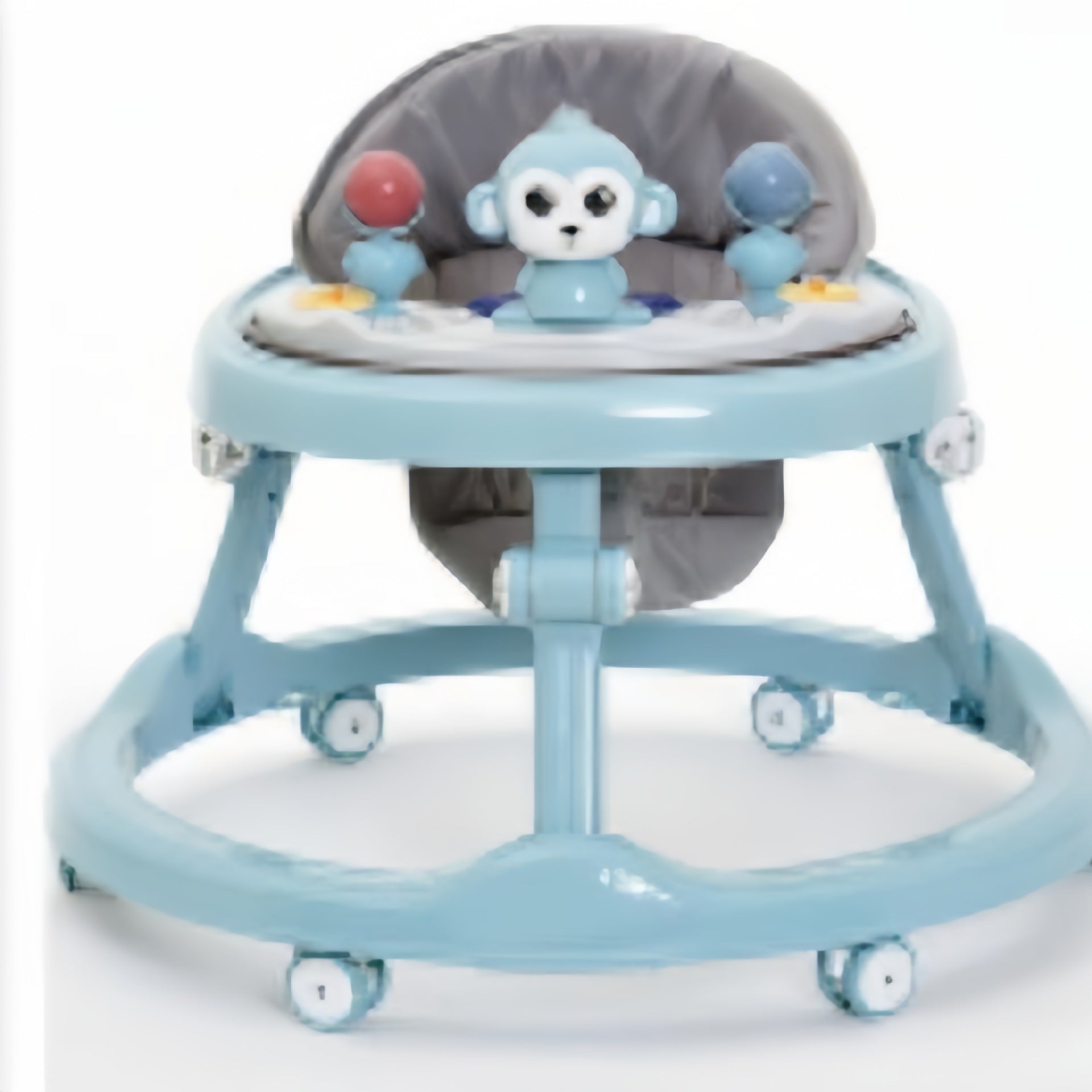 Monkey baby toy baby walker wear-resistant silent wheel baby walker multi-function anti-rollover hand push learning line