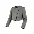 cross-border fashionable and minimalist versatile short chanel-style double-breasted napoleon jacket with round neck