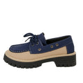 new arrival british style retro front tie backlow ankle flats women's export color matching rivets casualthick sole loafers