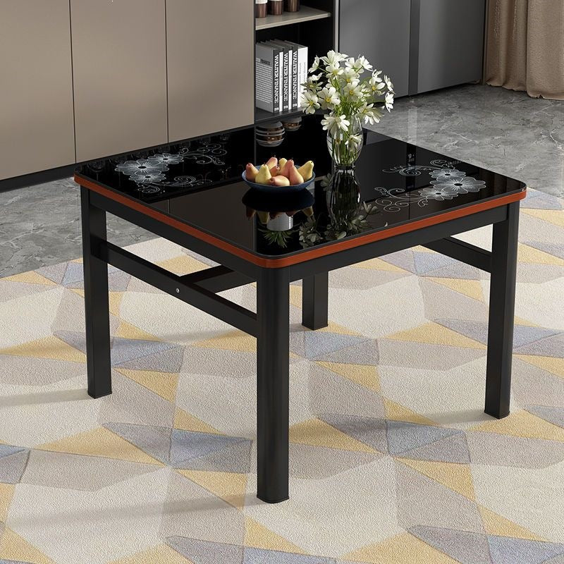 Square tempered glass dining table and chair set - modern minimalist design for small spaces