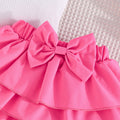new european and american style girls' sleeveless solid color top with floral cake skirt and hat three-piece set