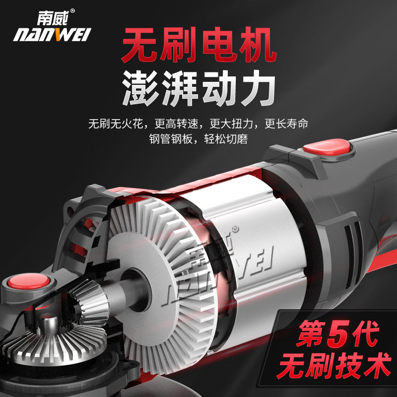 Wholesale nanwei brushless lithium electric angle grinder multi-purpose polishing machine cutting machine grinder angle grinder hand grinding wheel
