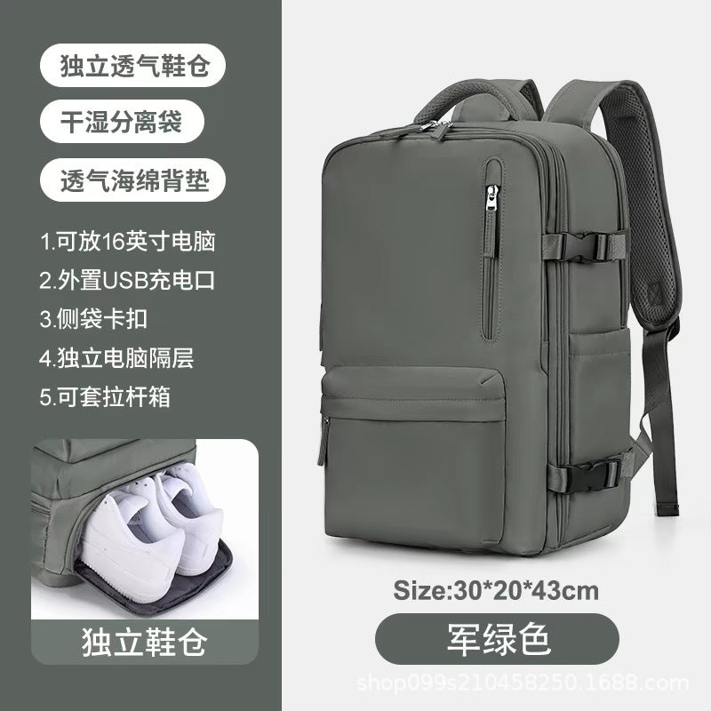 girls' backpack, extra-large capacity, multi-functional, wet/dry separation, short trip travel nylon waterproof schoolbag, mommy bag