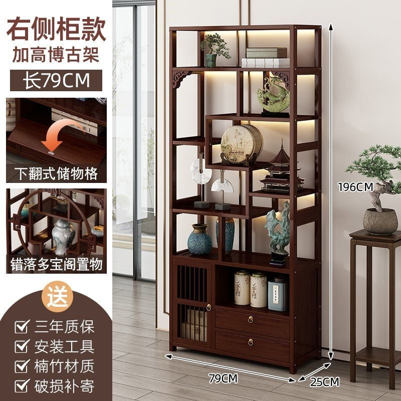 Chinoiserie bogu rack tea set storage rack living room tea display rack duobao pavilion for home tea cabinet purple clay pot display rack