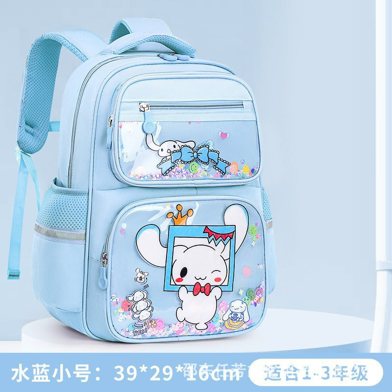 cartoon school backpack for elementary school students, grades 1-6 - quicksand cute girl kuromi fun backpack
