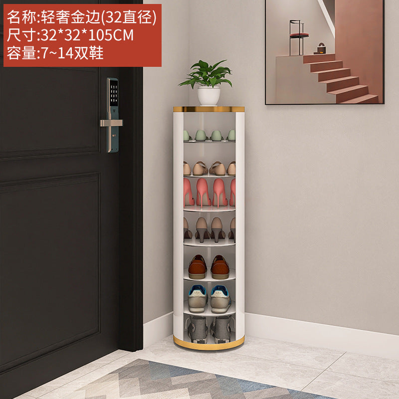 Rotating shoe cabinet household door 2025 new entry entrance entrance steel round multi-layer disinfection shoe rack