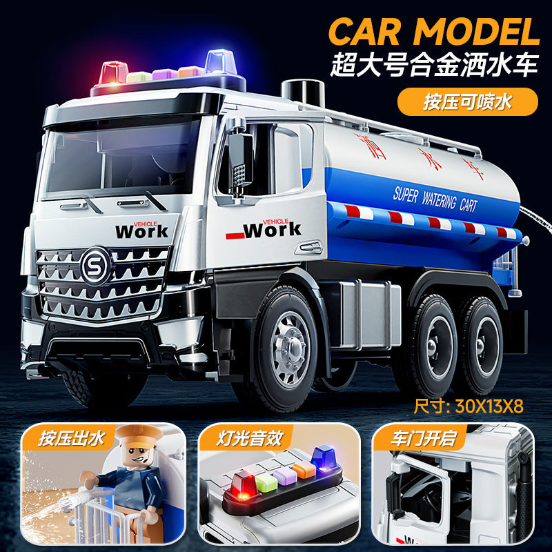 Kidsartificial city ladder fire truck toy boy engineering vehicle sanitation sprinkler inertia sound and light car model