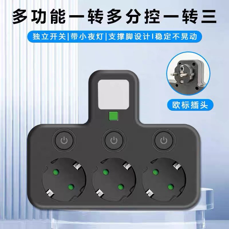 Korean european standard german standard european round plug converter socket to round hole conversion plug european style usb night light