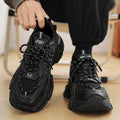 Popular men's shoes winter youth mesh sneakers running boys trendy brand black warrior dad shoes to increase height