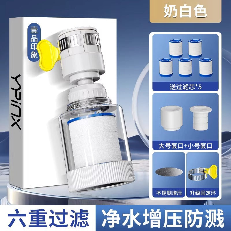 Kitchen faucet filter anti-splash extender - universal fit for home water purification