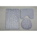 hot-selling flannel floor mat pebble stone toilet three-piece set ready-made water-absorbent printed floor mat