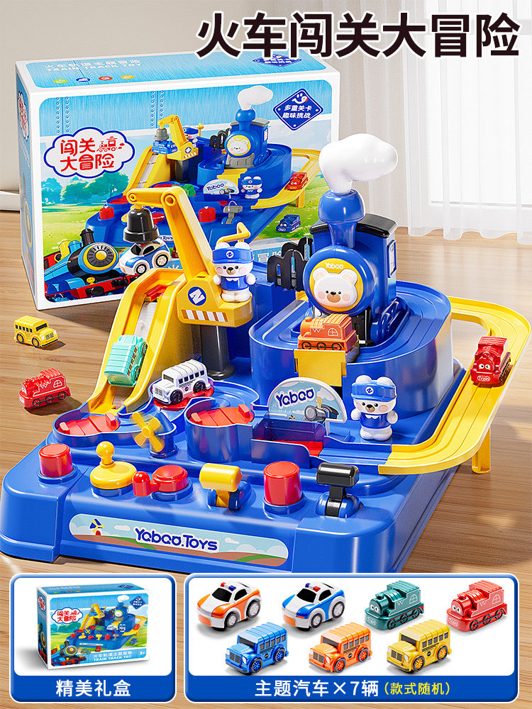 Kids' rocket space adventure challenge: boy's track car toy, mini car building parking garage puzzle - wholesale