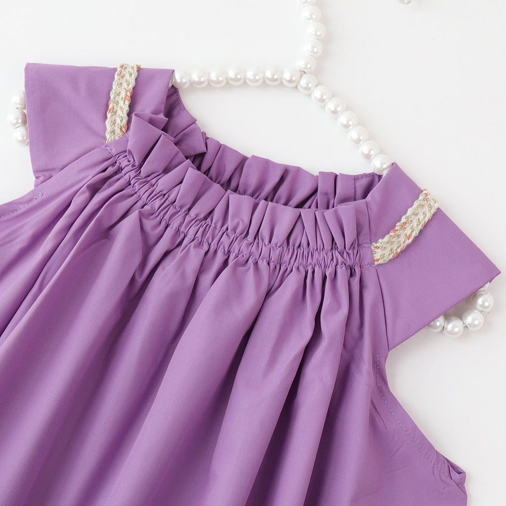 summer new korean style girls' dress - unique sleeveless solid color tank dress - princess dress - export quality