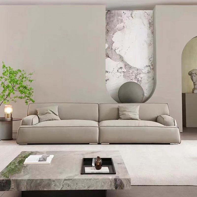 Damask genuine leather sofa italian retro sofa living room designer straight row four-seater set