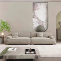 Damask genuine leather sofa italian retro sofa living room designer straight row four-seater set