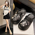 Women's summer clogs: new platform sandals with thick soles, hidden heel, beach-ready, nurse-style, closed-toe, half-slipper design